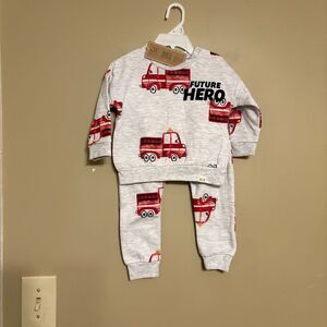 Kit + Pearl Baby Boy Girl Unisex Future Hero Firefighter Two Piece Set 12M